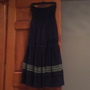Free people strapless navy maxi